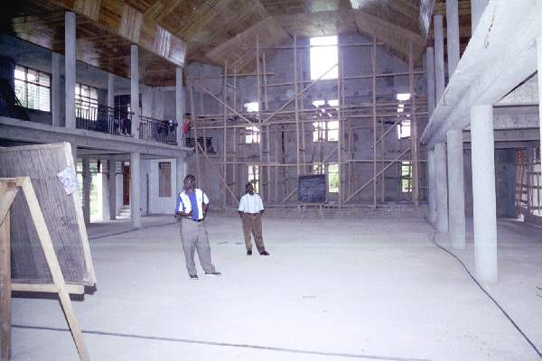 View of new Bomso church under construction - October 2000